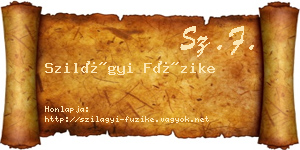 Szilágyi Füzike névjegykártya