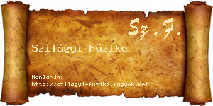 Szilágyi Füzike névjegykártya